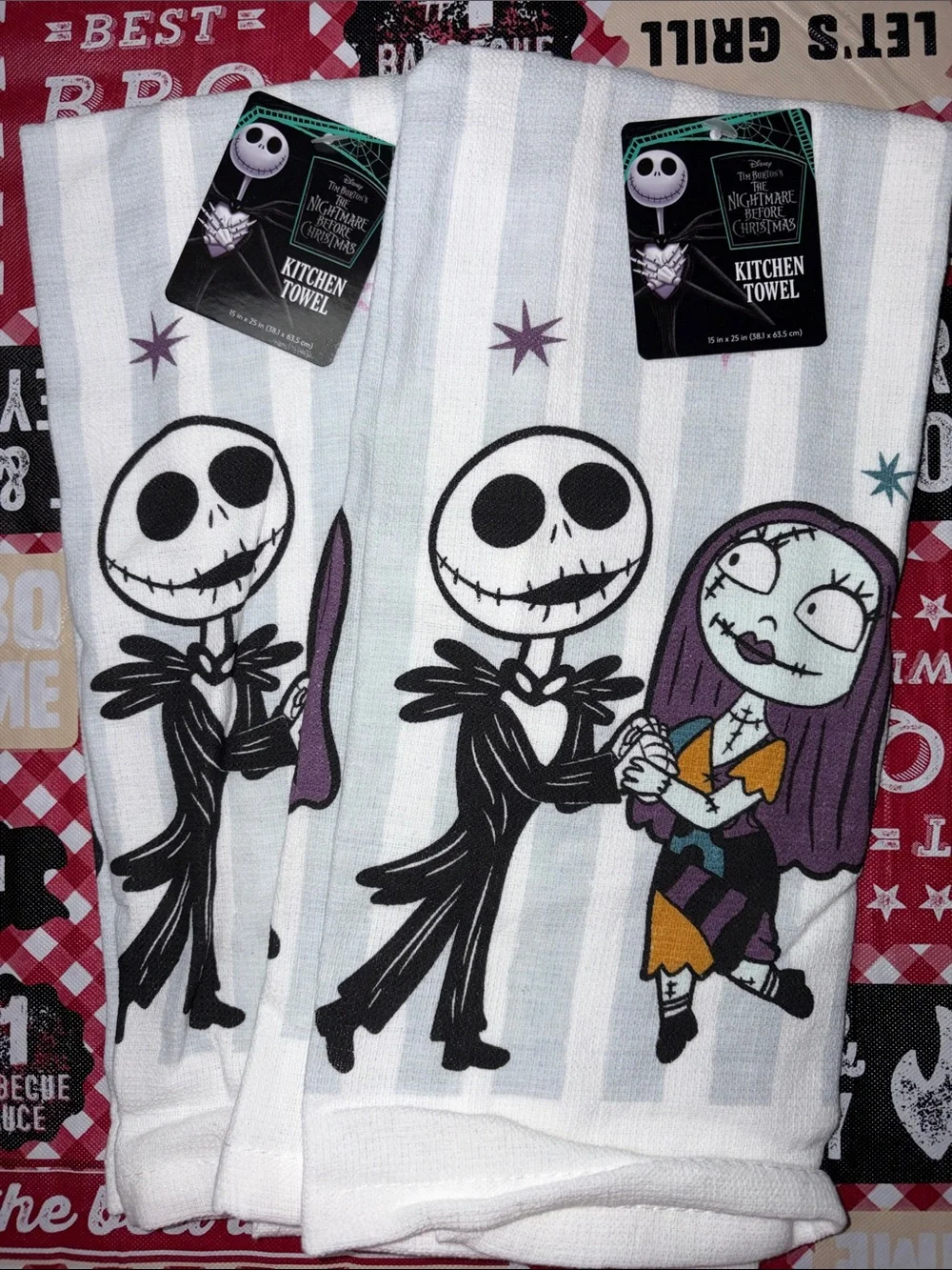 2 Disney nbc jack and sally kitchen towels